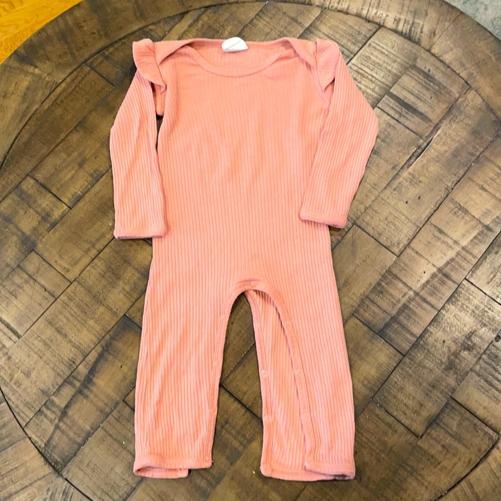 Spearmint Love Ribbed Ruffled Romper - 12-18 month